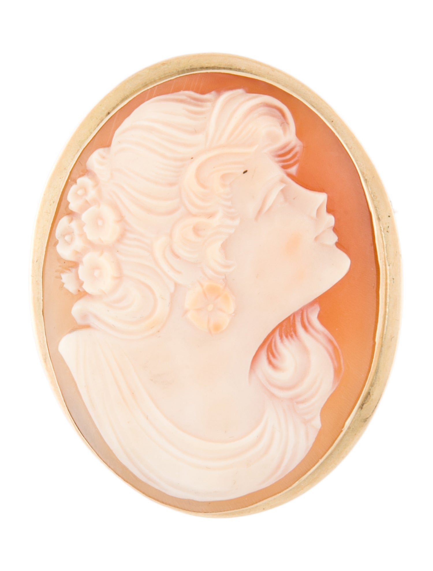 Brooch 14K Shell Cameo