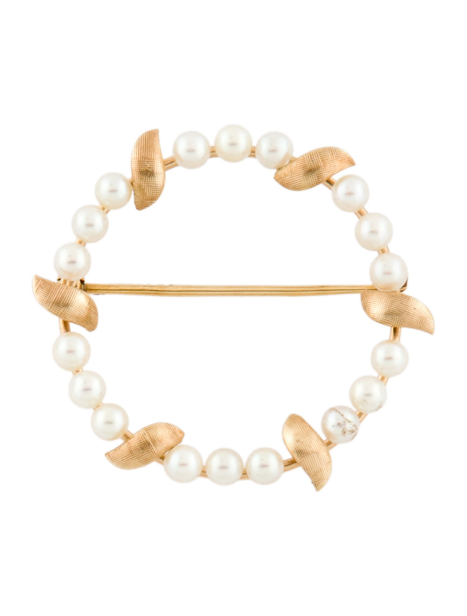 Brooch 14K Pearl Circle