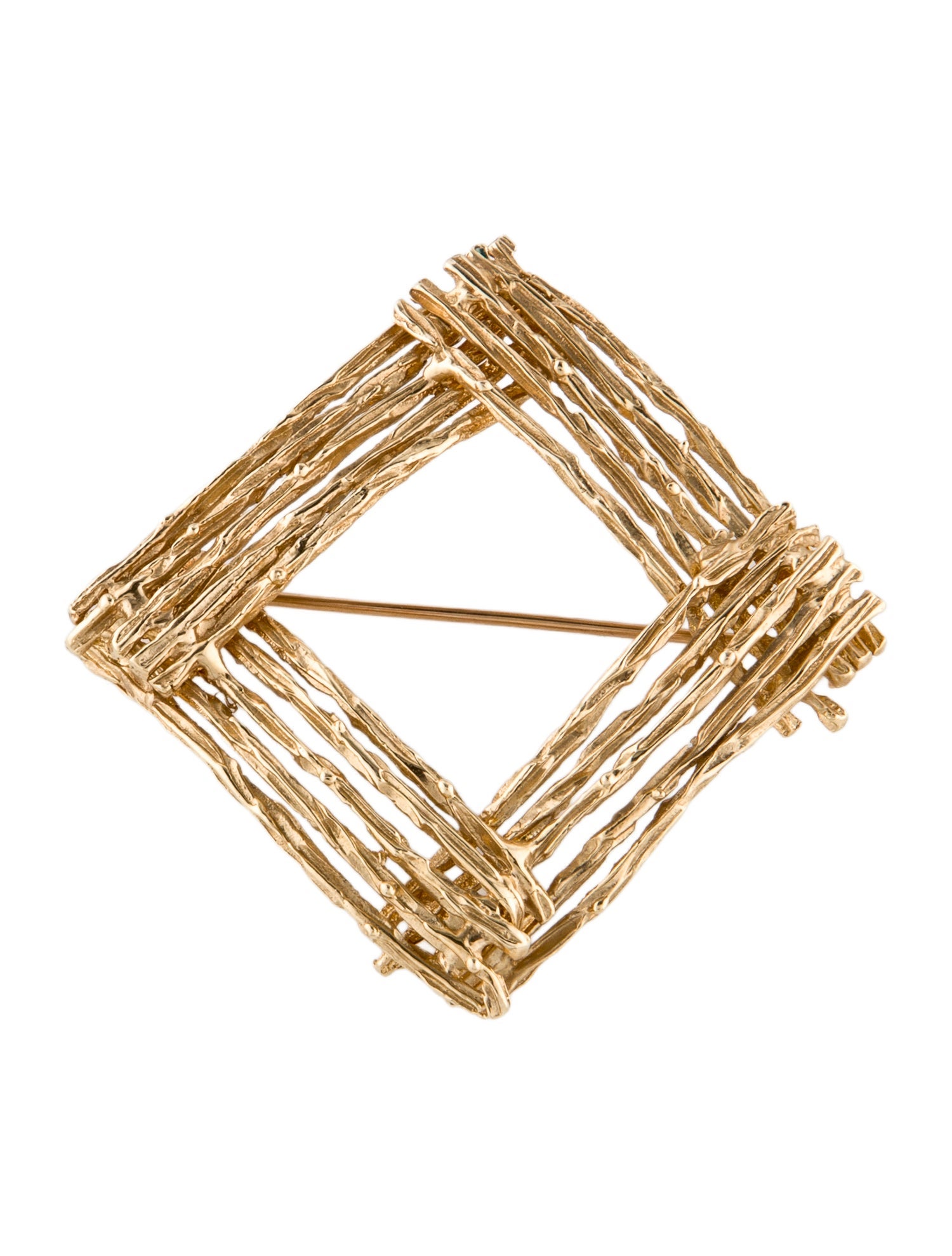 Brooch 14K Open Square