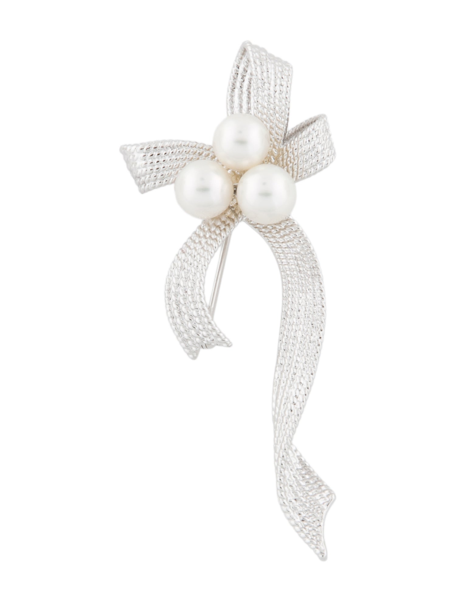 Tasaki Pearl Bow Pin Brooch