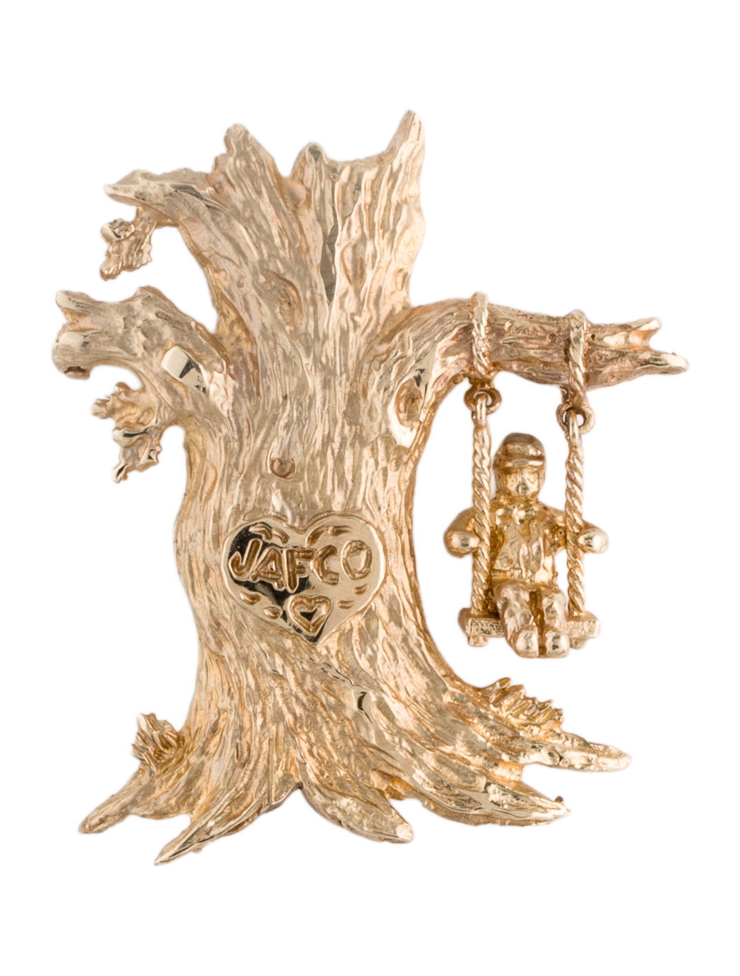 Brooch 14K Tree & Swing Pendant