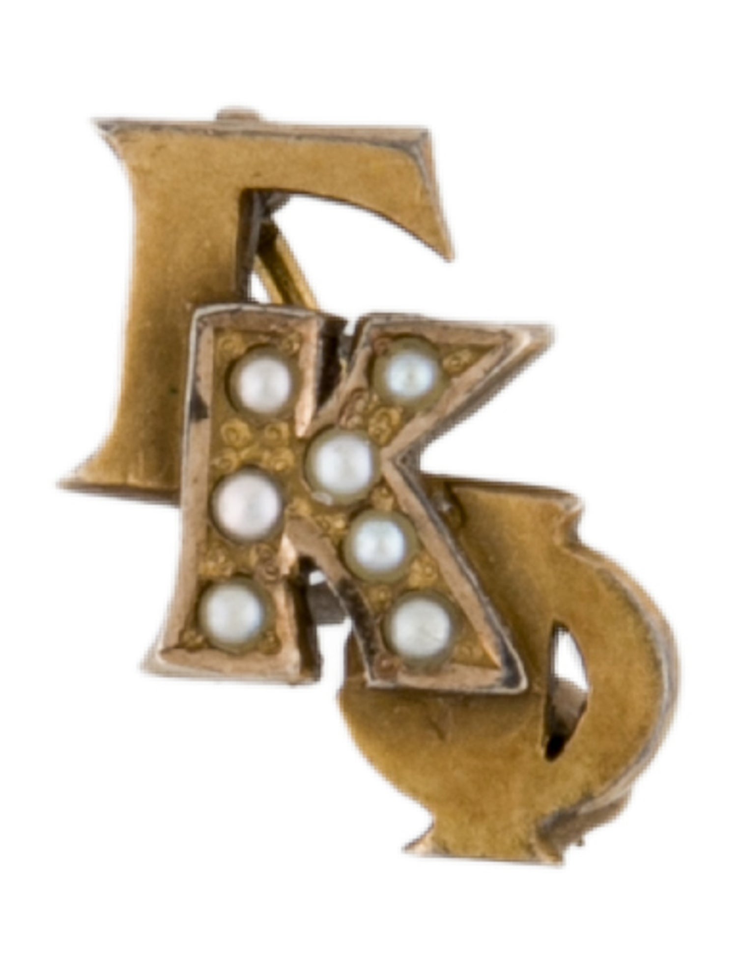 Brooch Vintage 10K Pearl Gamma Kappa Phi Pin