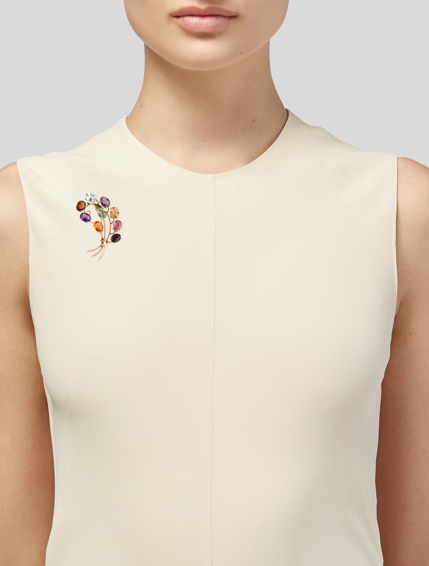 Brooch 14K Multistone Bouquet