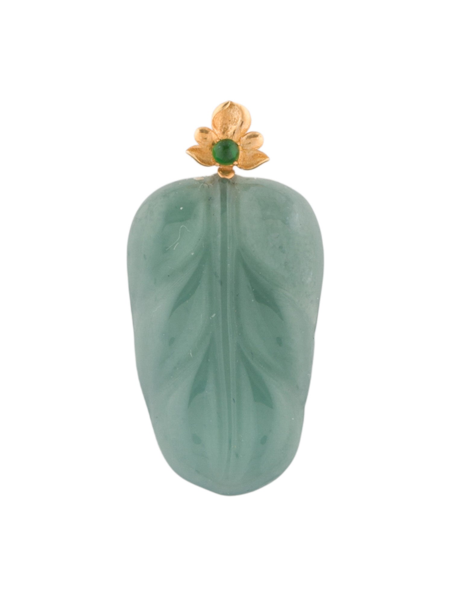 Brooch 18K Jadeite Carved Pendant