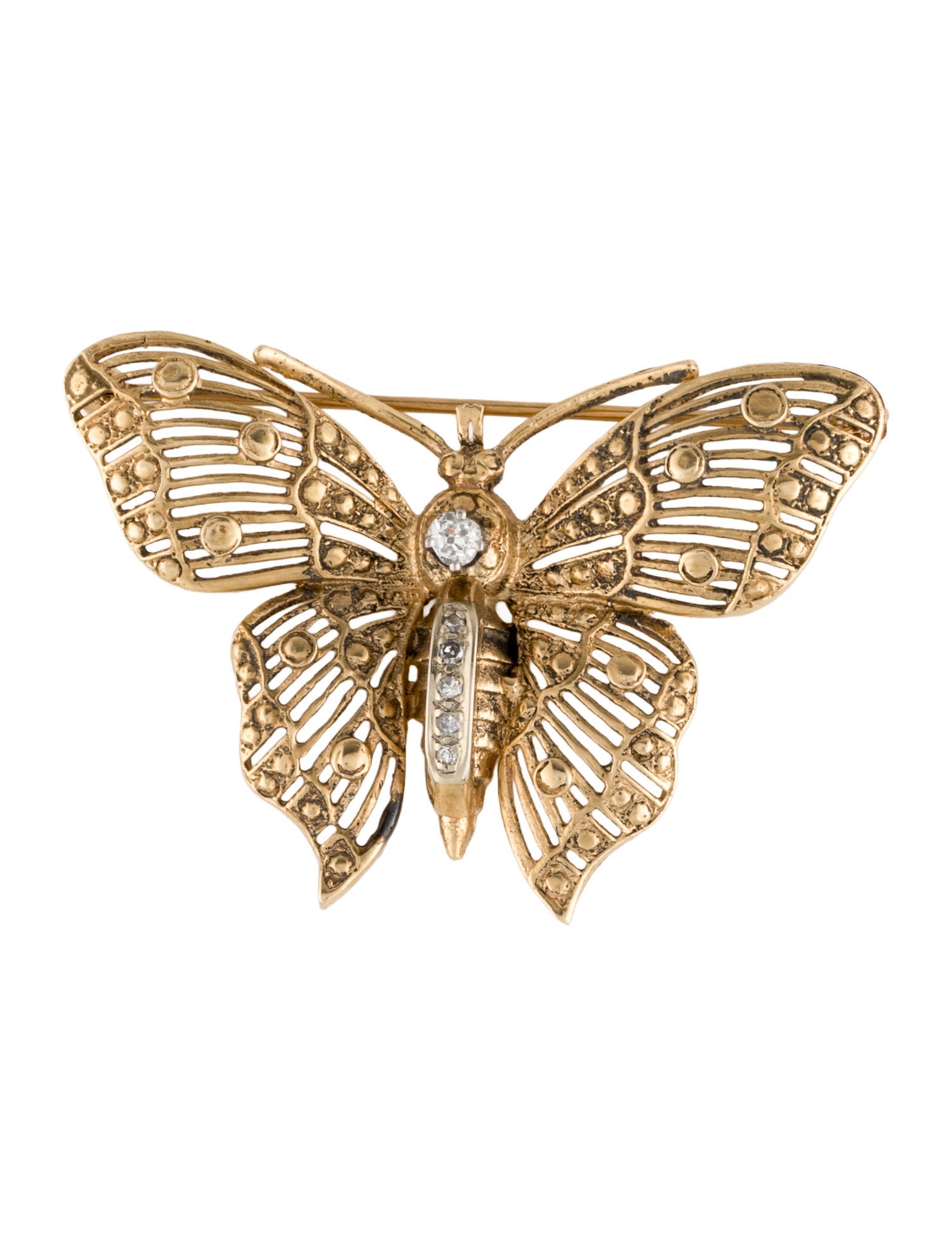 Brooch 14K Diamond Butterfly