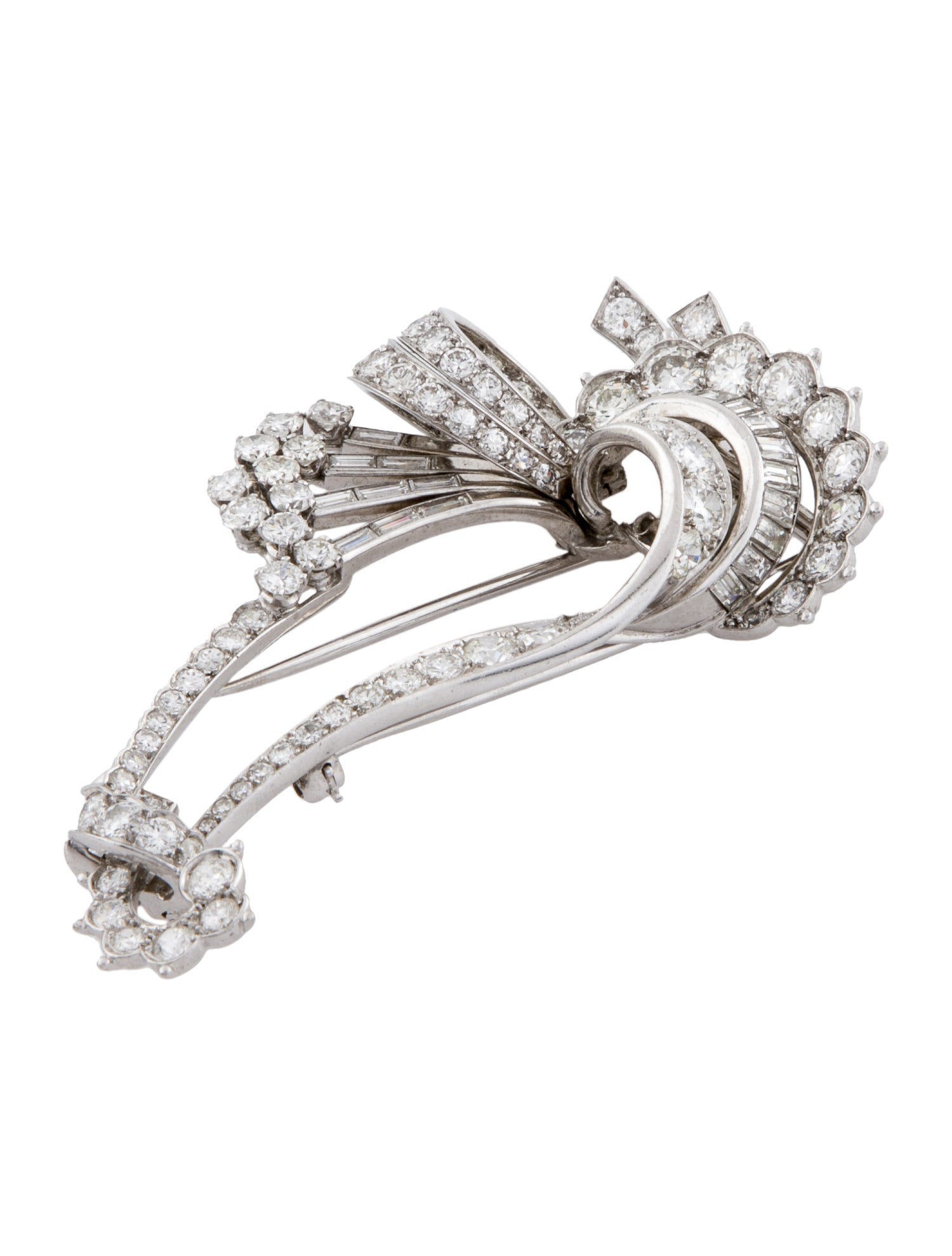 Brooch Platinum 9.56ctw Diamond Pin