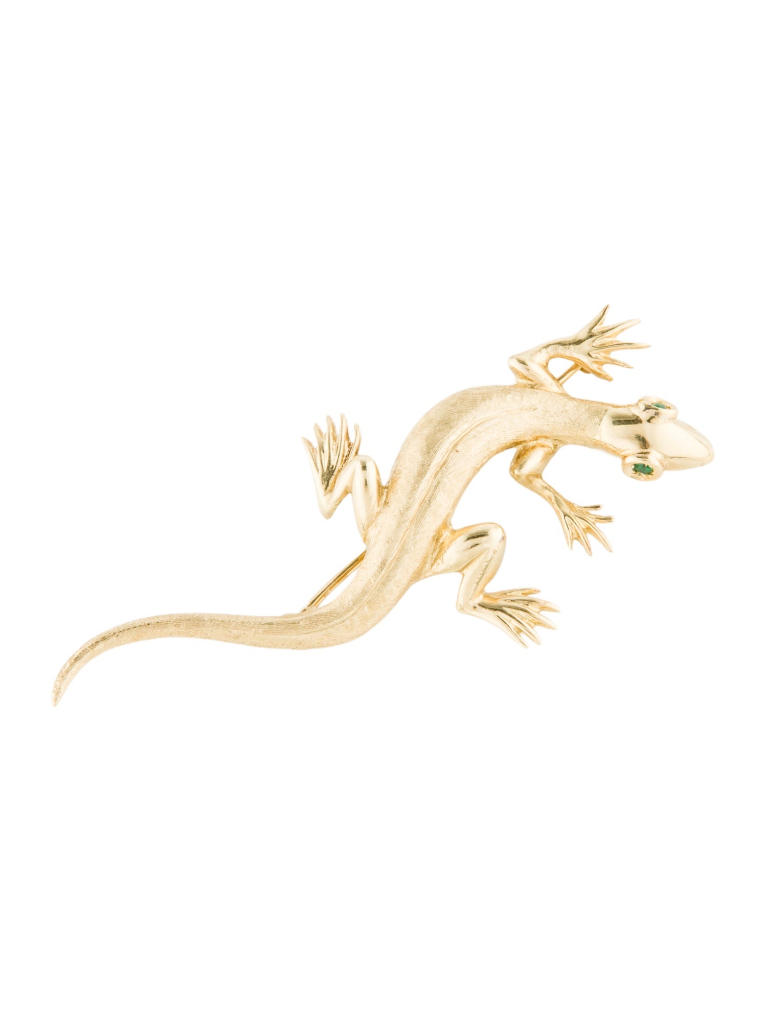 Brooch 18K Emerald Lizard