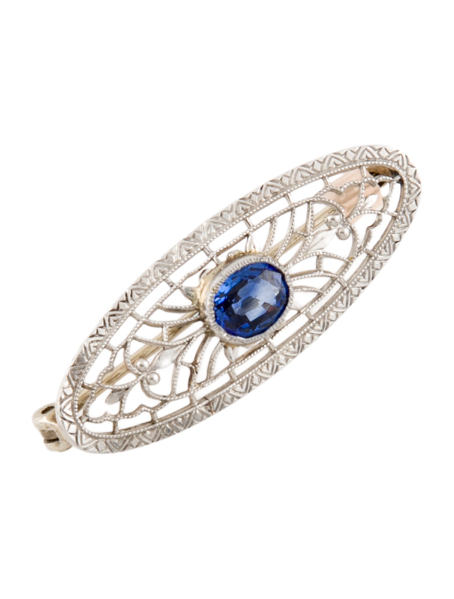 Brooch 14K Sapphire Pin