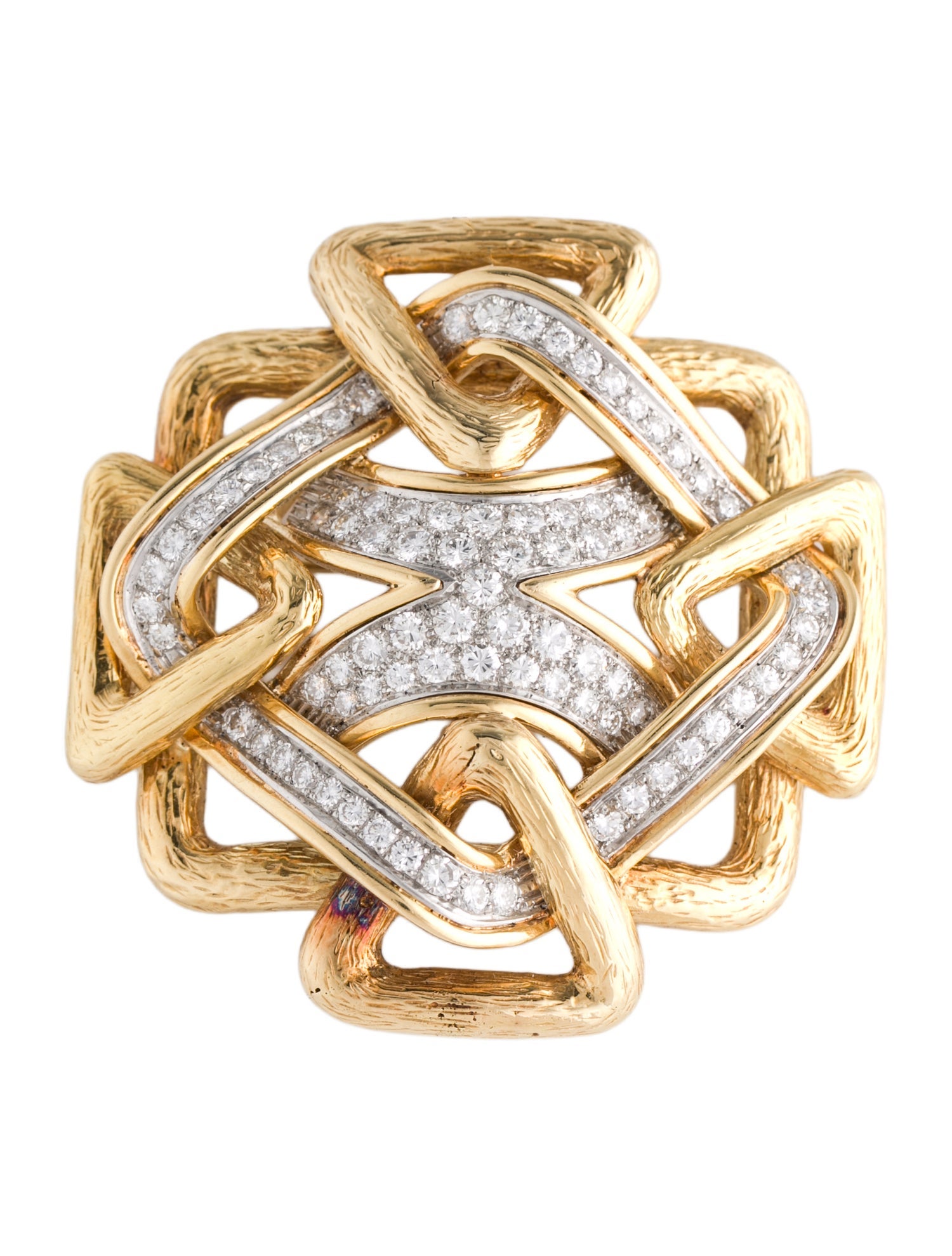 Brooch Vintage 18K 3.27ctw Diamond Pin