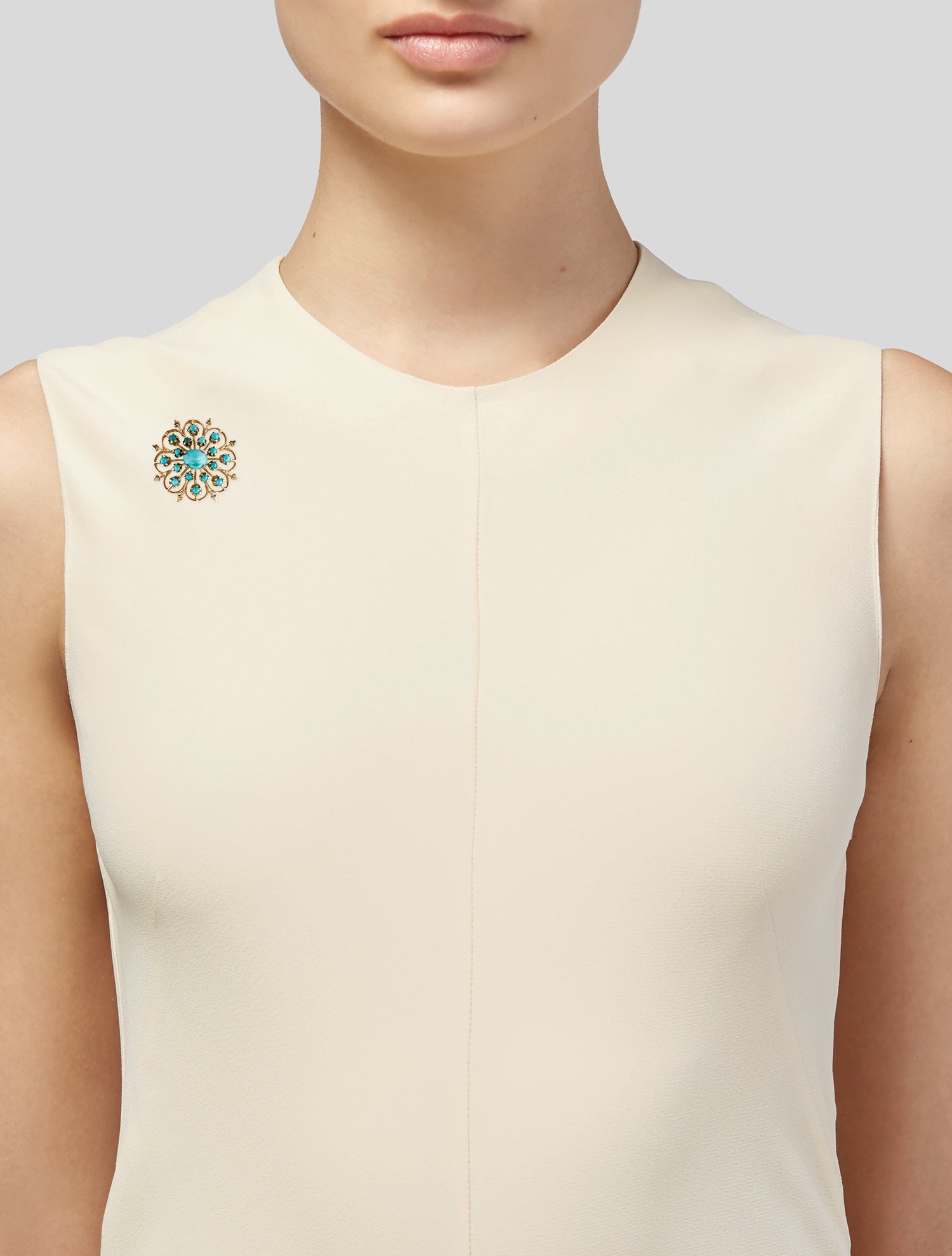 Brooch 14K Turquoise Starburst Brooch