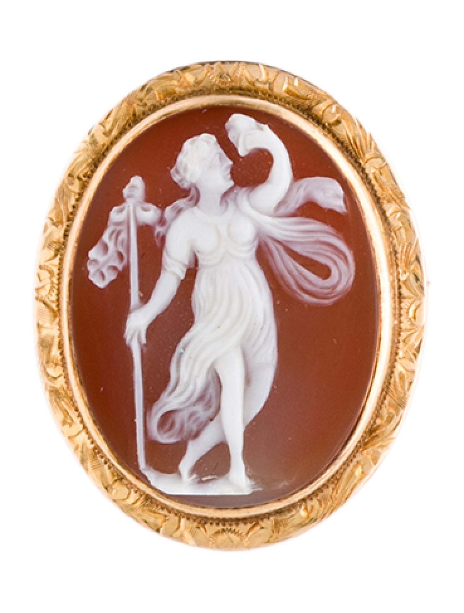 Brooch 14K Sardonyx Cameo Brooch
