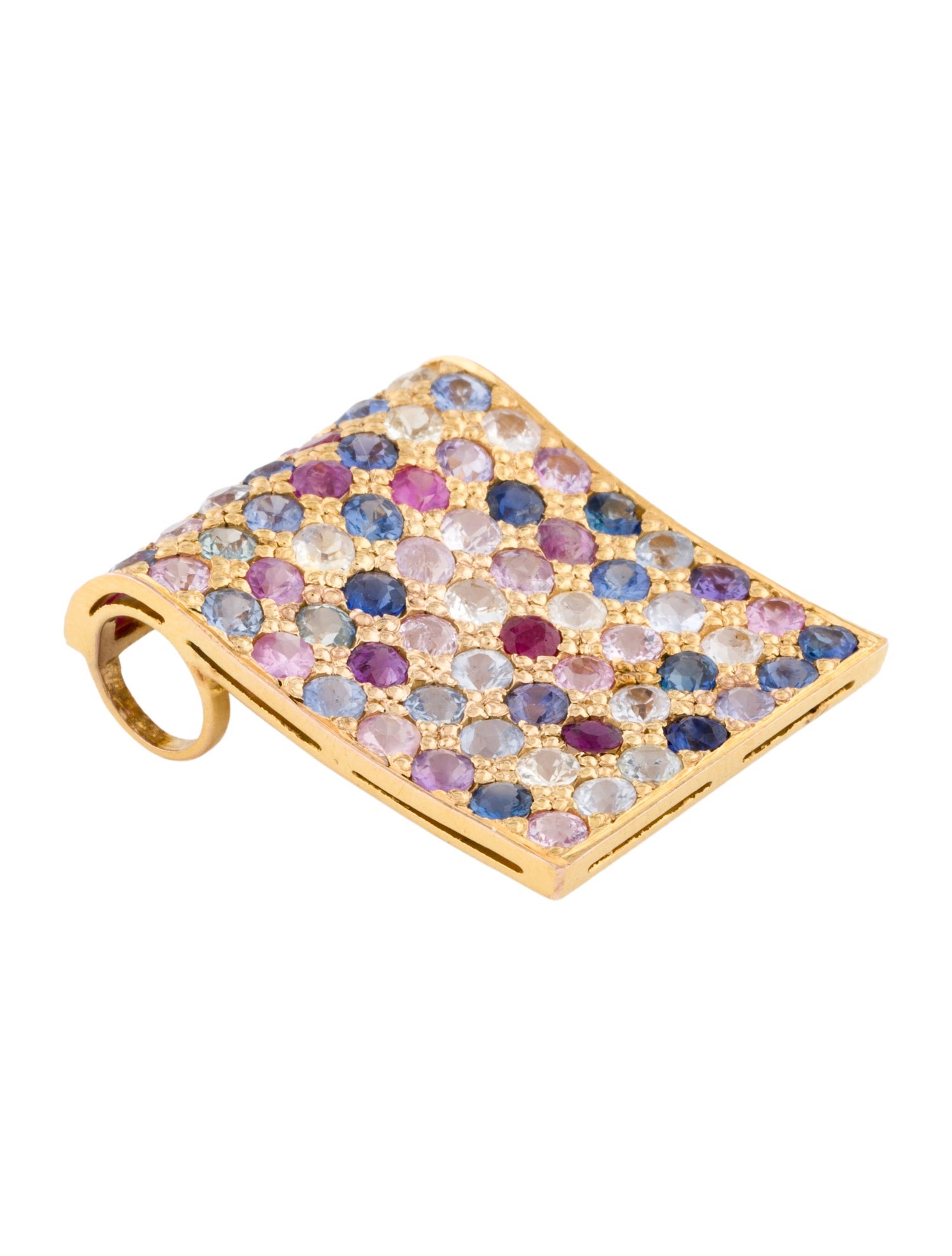 Brooch Sapphire & Ruby Multicolor Pendant