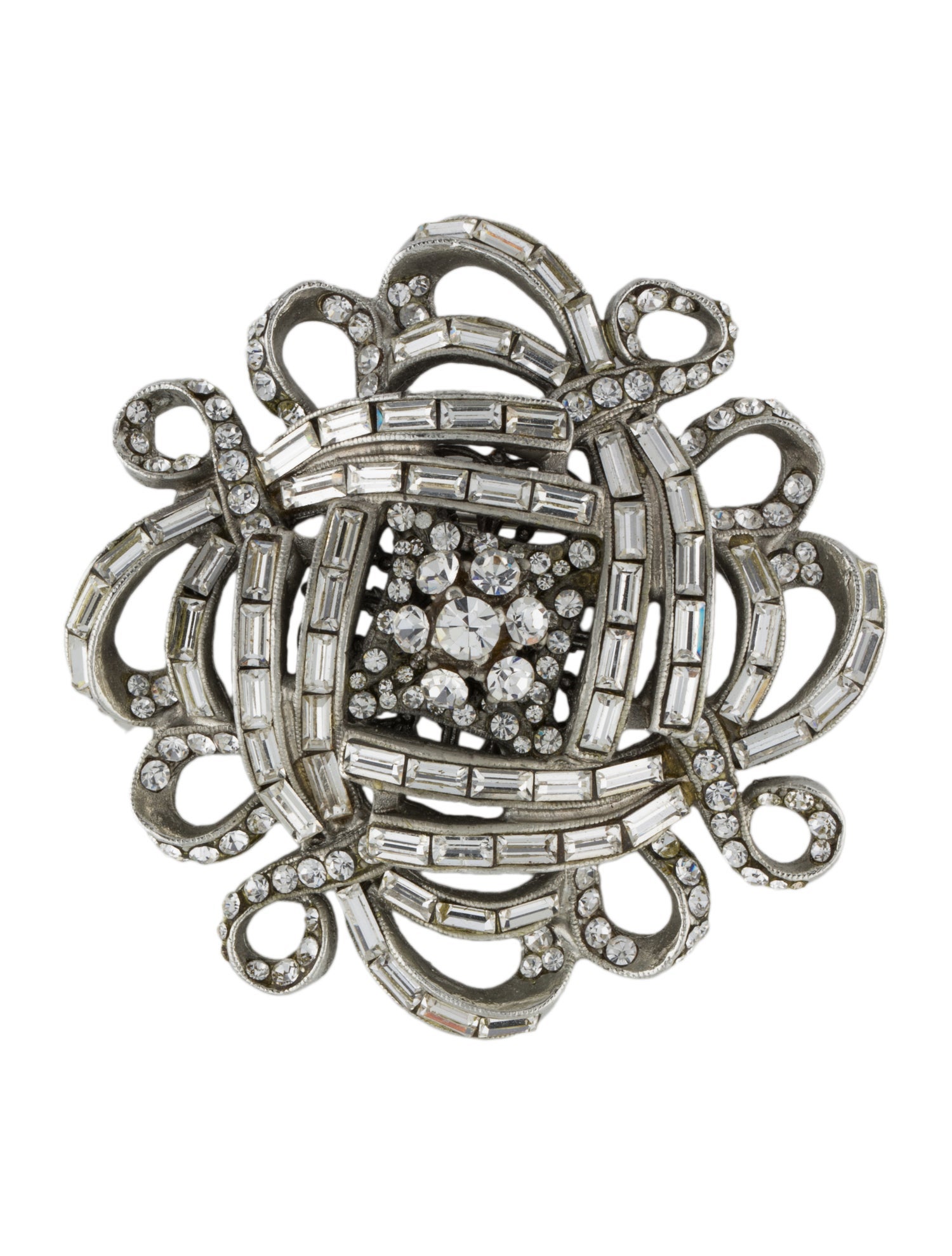 Barrera Crystal Entwined Ribbon Brooch