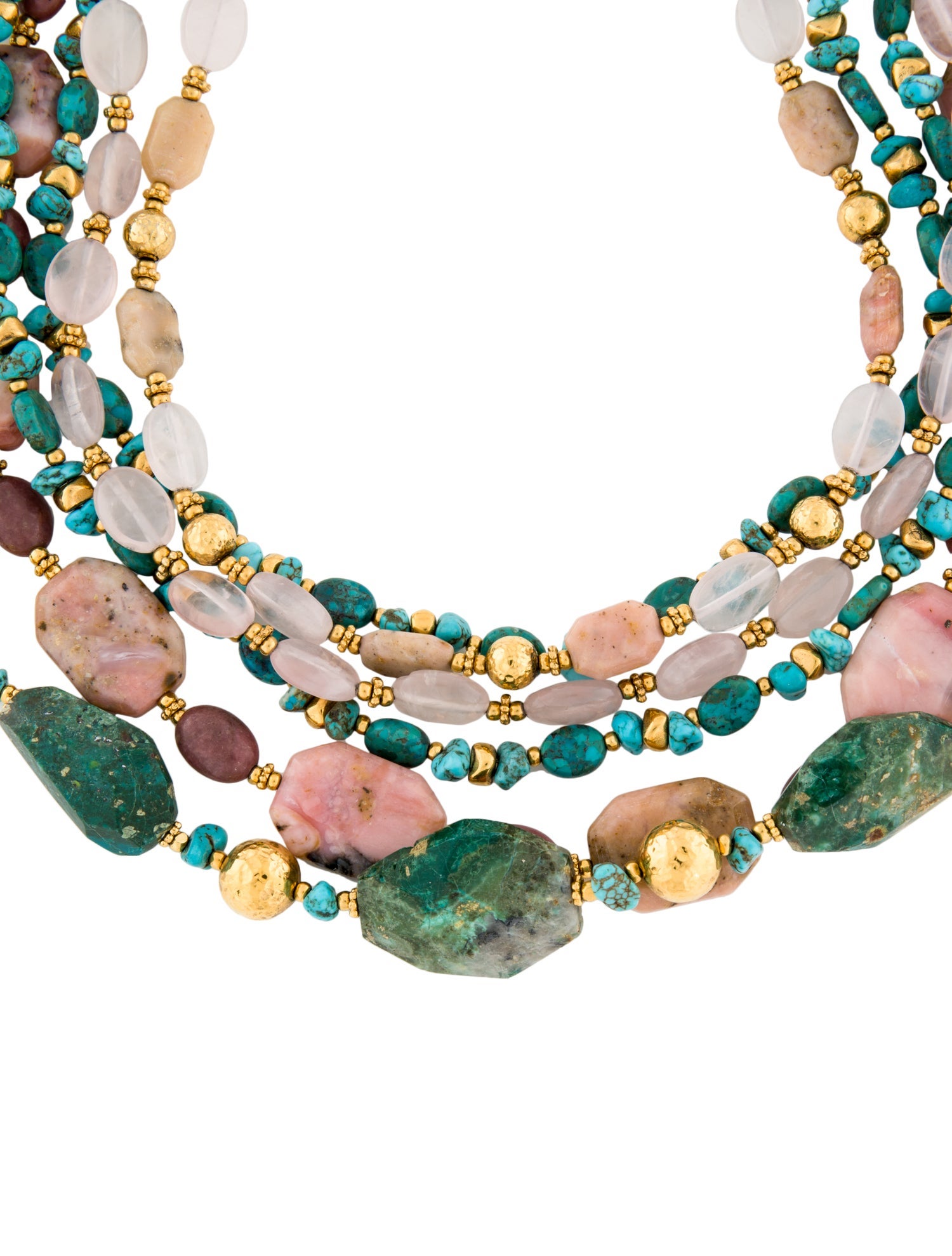 Barrera Crystal & Bead Multi Strand Necklace