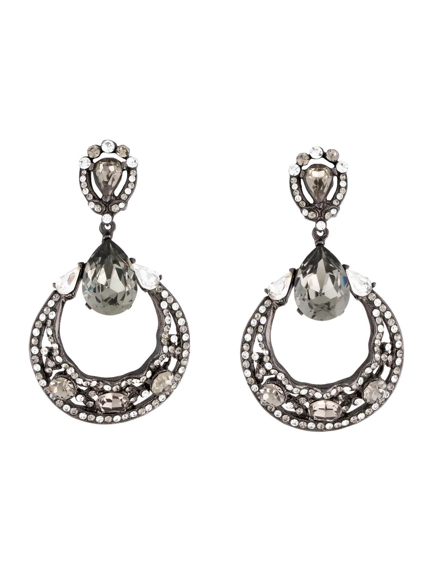 Barrera Crystal Drop Clip-On Earrings