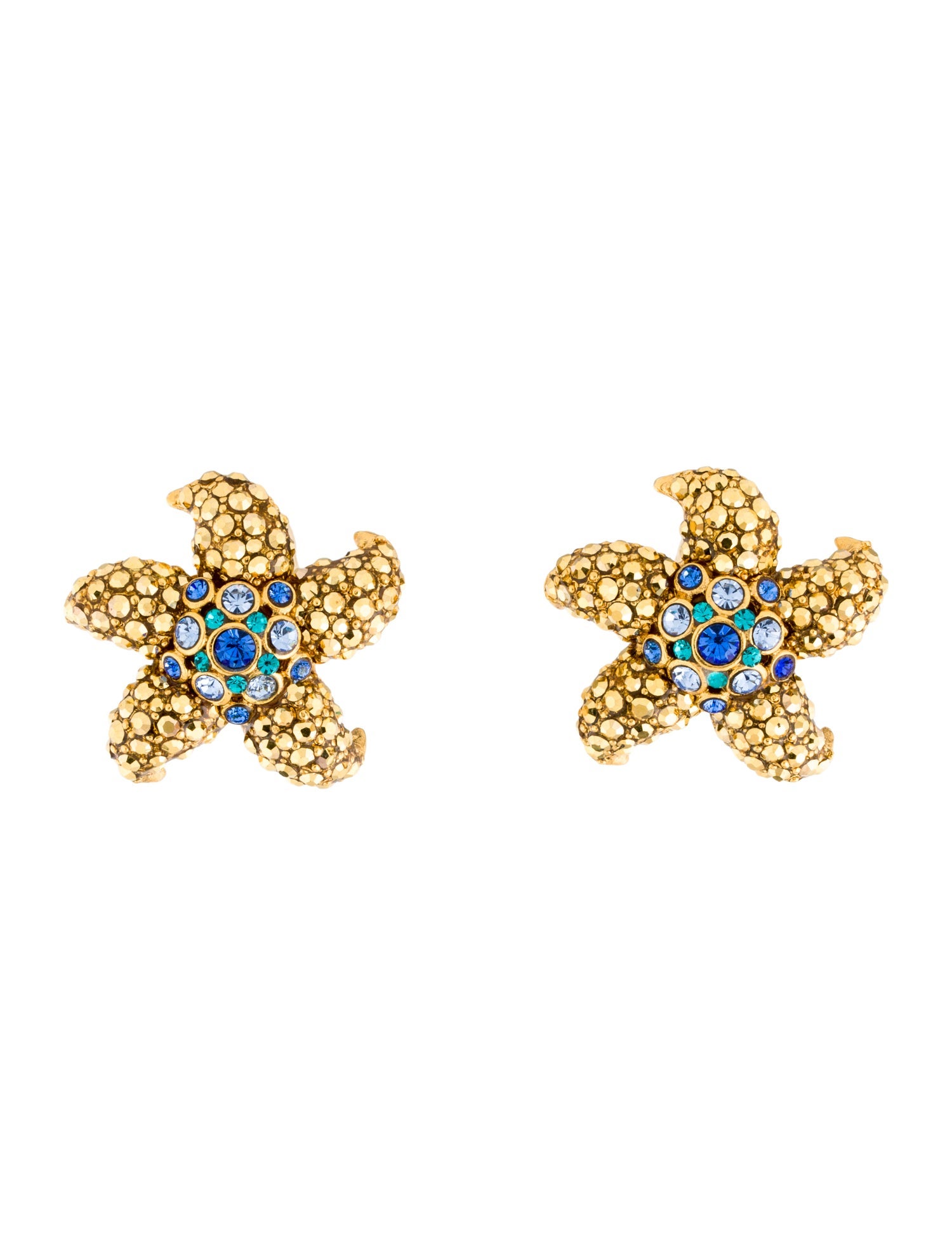 Barrera Crystal Starfish Clip-On Earrings