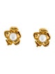 Barrera Faux Pearl Floral Clip-On Earrings