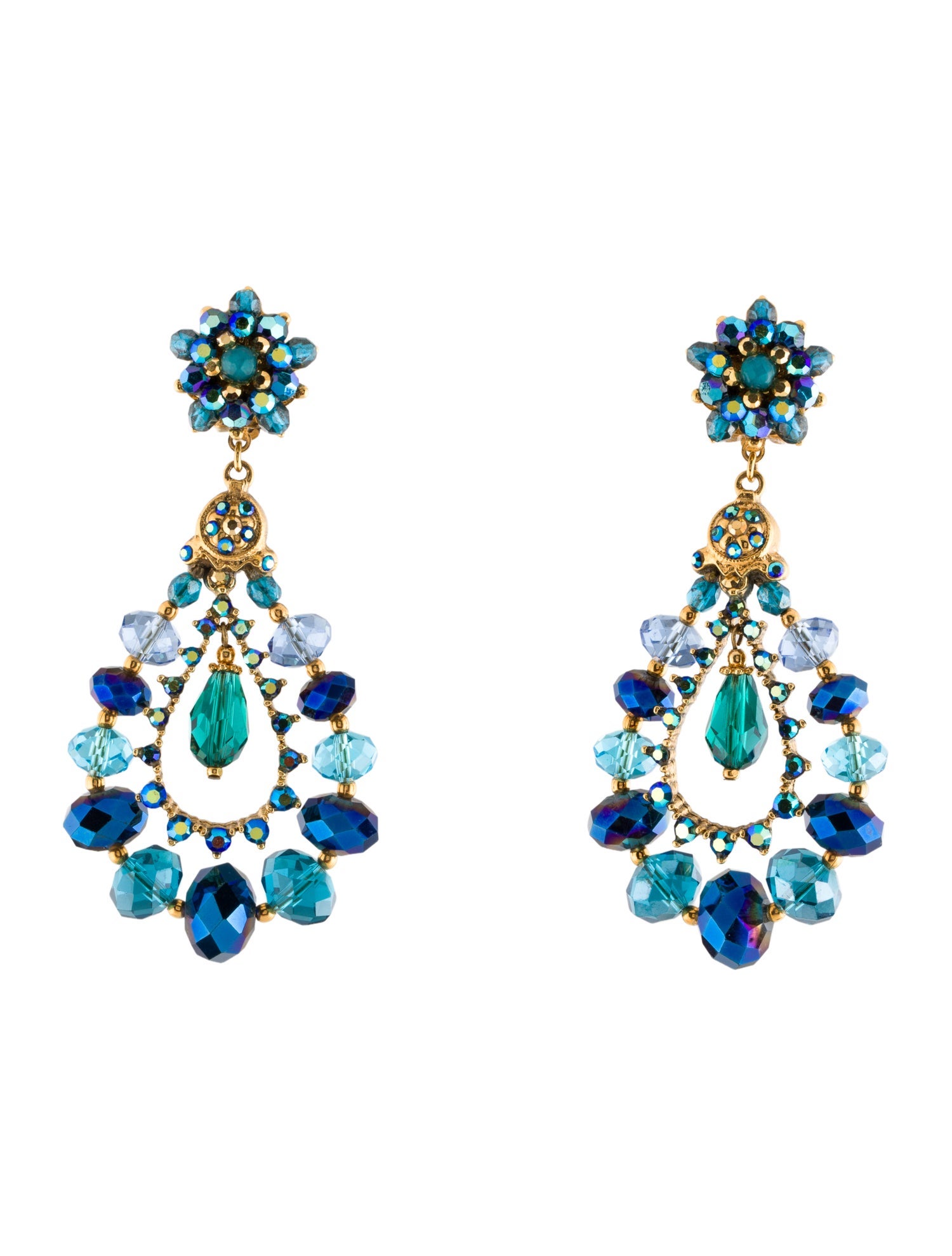 Barrera Crystal Drop Clip-On Earrings