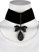 Barrera Crystal Fabric Pendant Choker Necklace