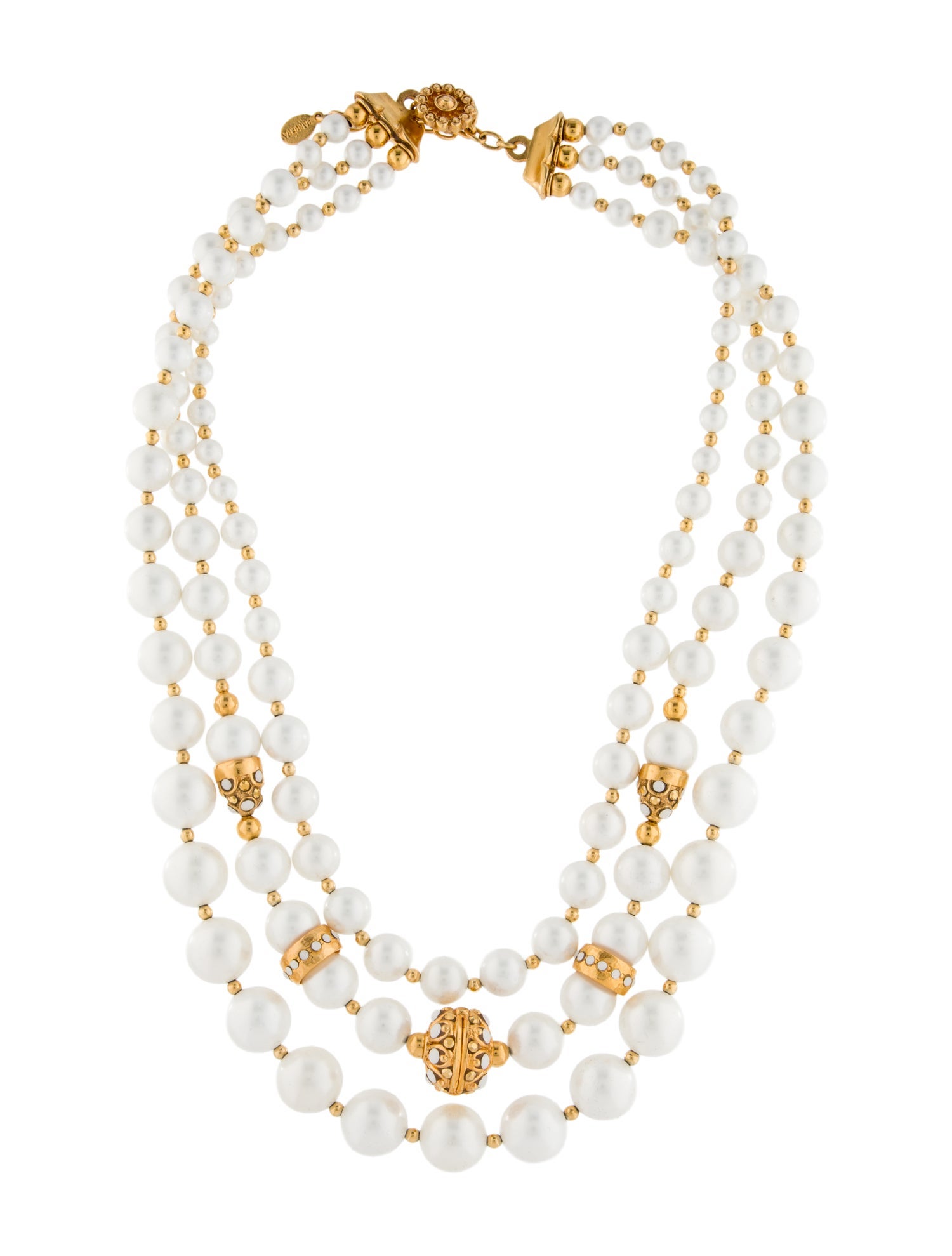 Barrera Faux Pearl Multistrand Necklace