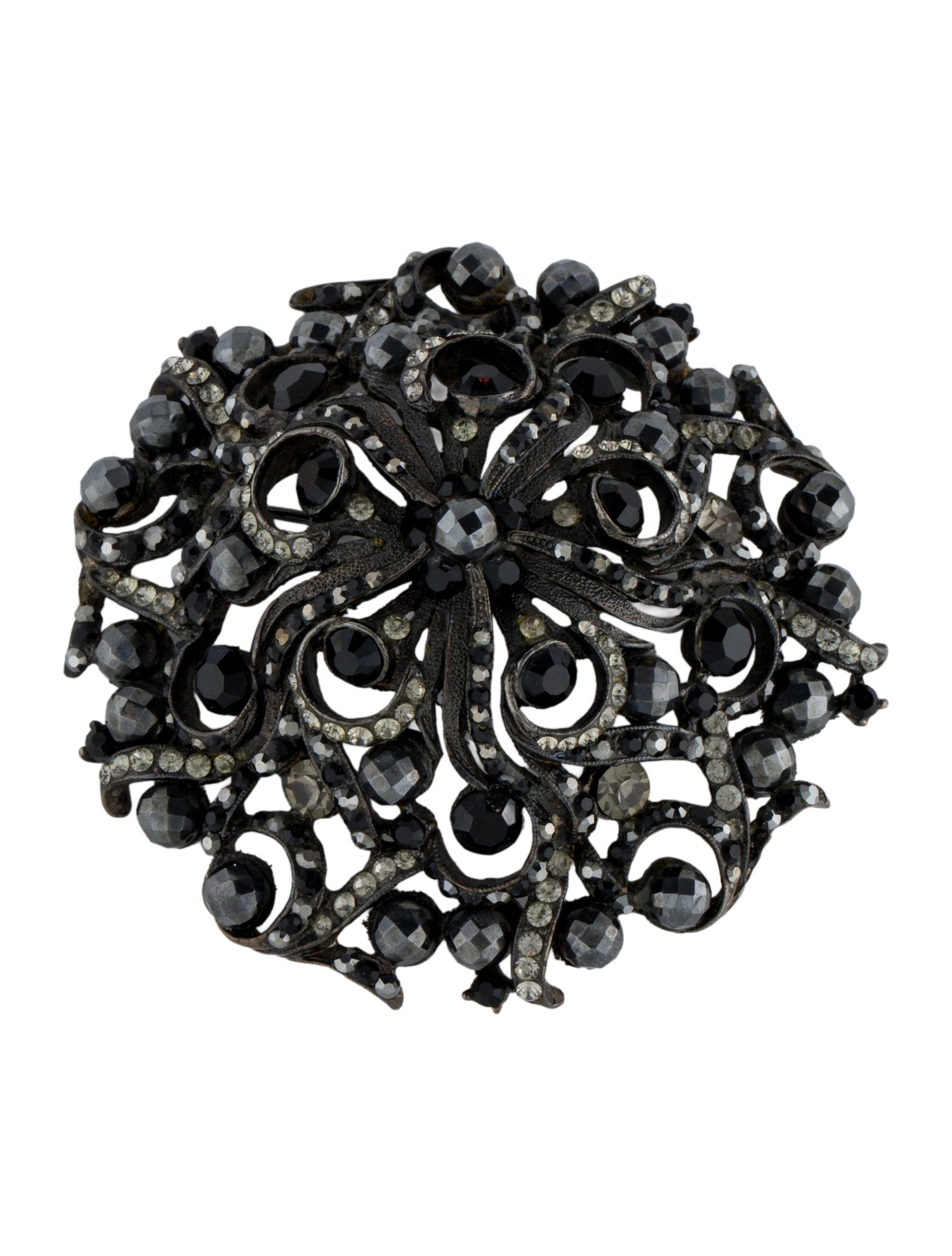 Barrera Crystal Swirl Brooch