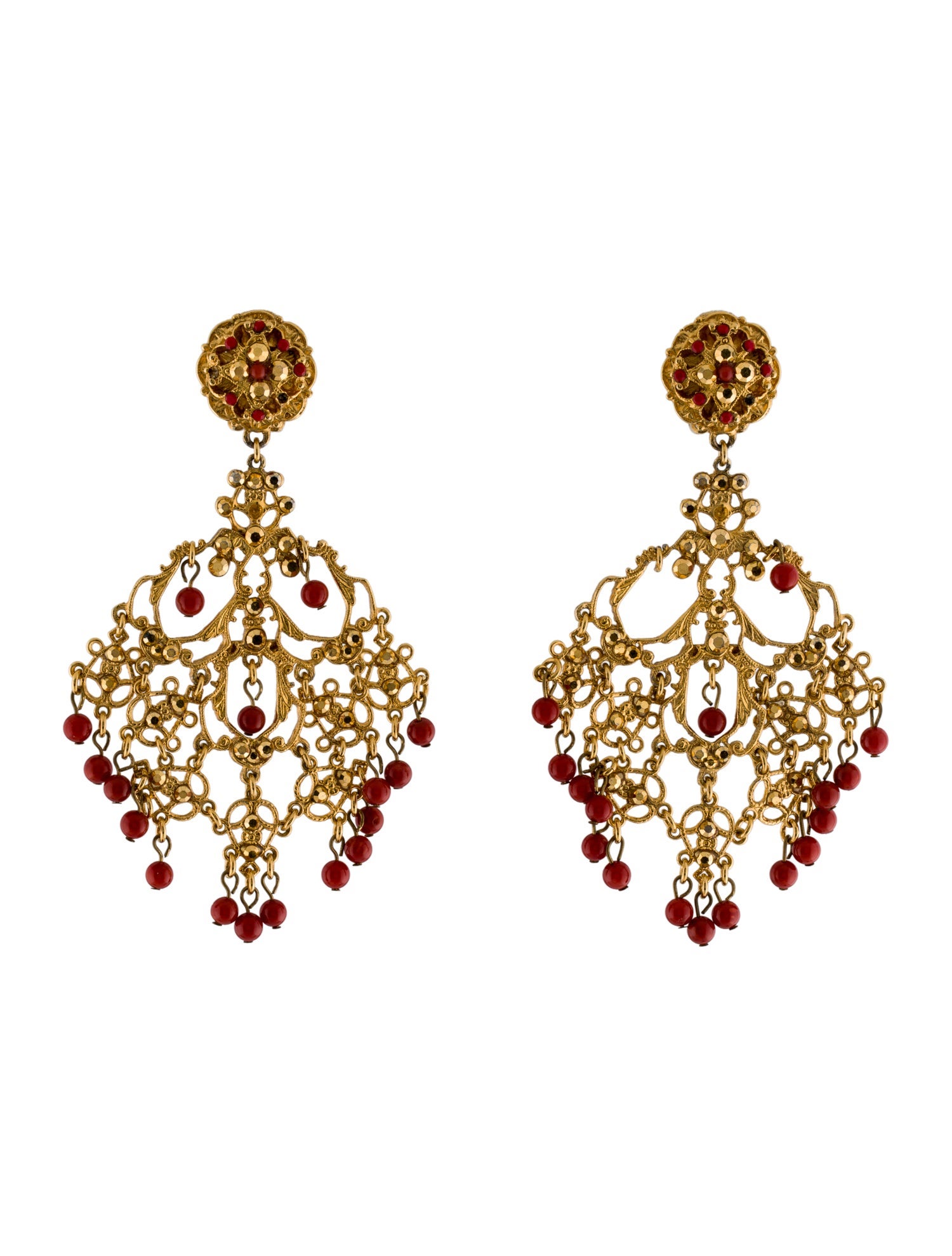 Barrera Resin Chandelier Clip-On Earrings
