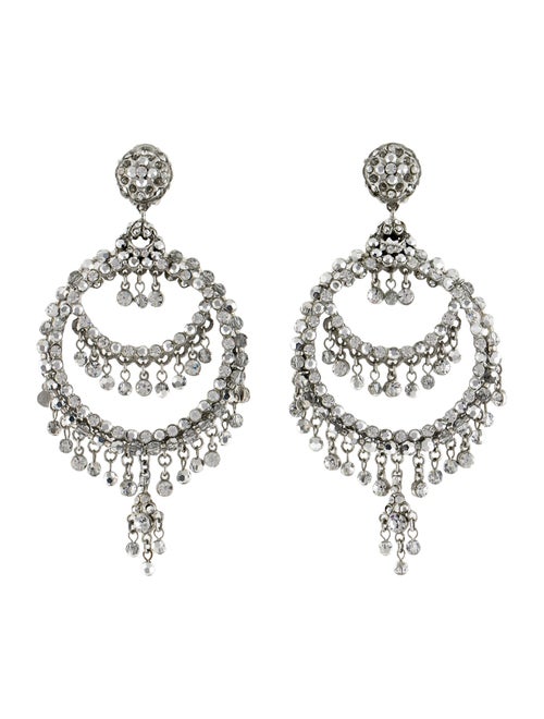 Barrera Crystal Clip On Drop Earrings