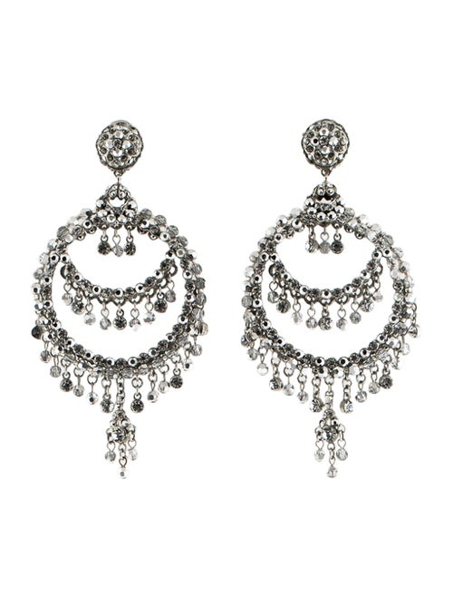 Barrera Crystal Clip On Drop Earrings