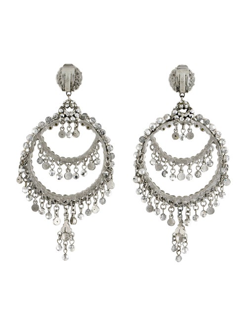 Barrera Crystal Clip On Drop Earrings