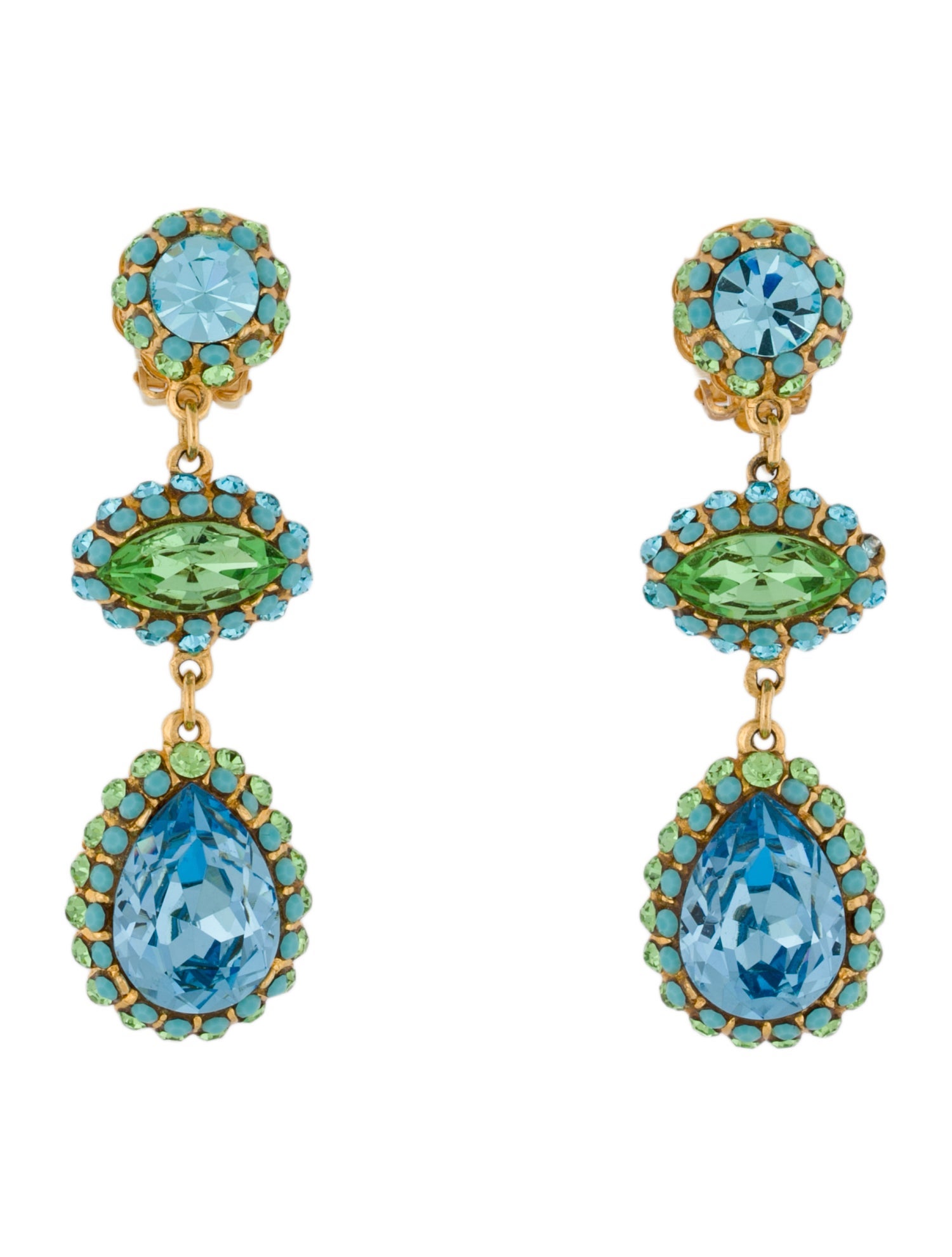 Barrera Crystal Drop Clip-On Earrings