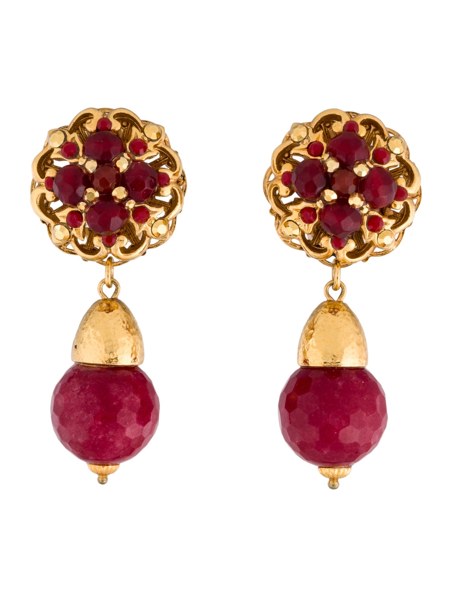 Barrera Bead & Crystal Clip-On Earrings