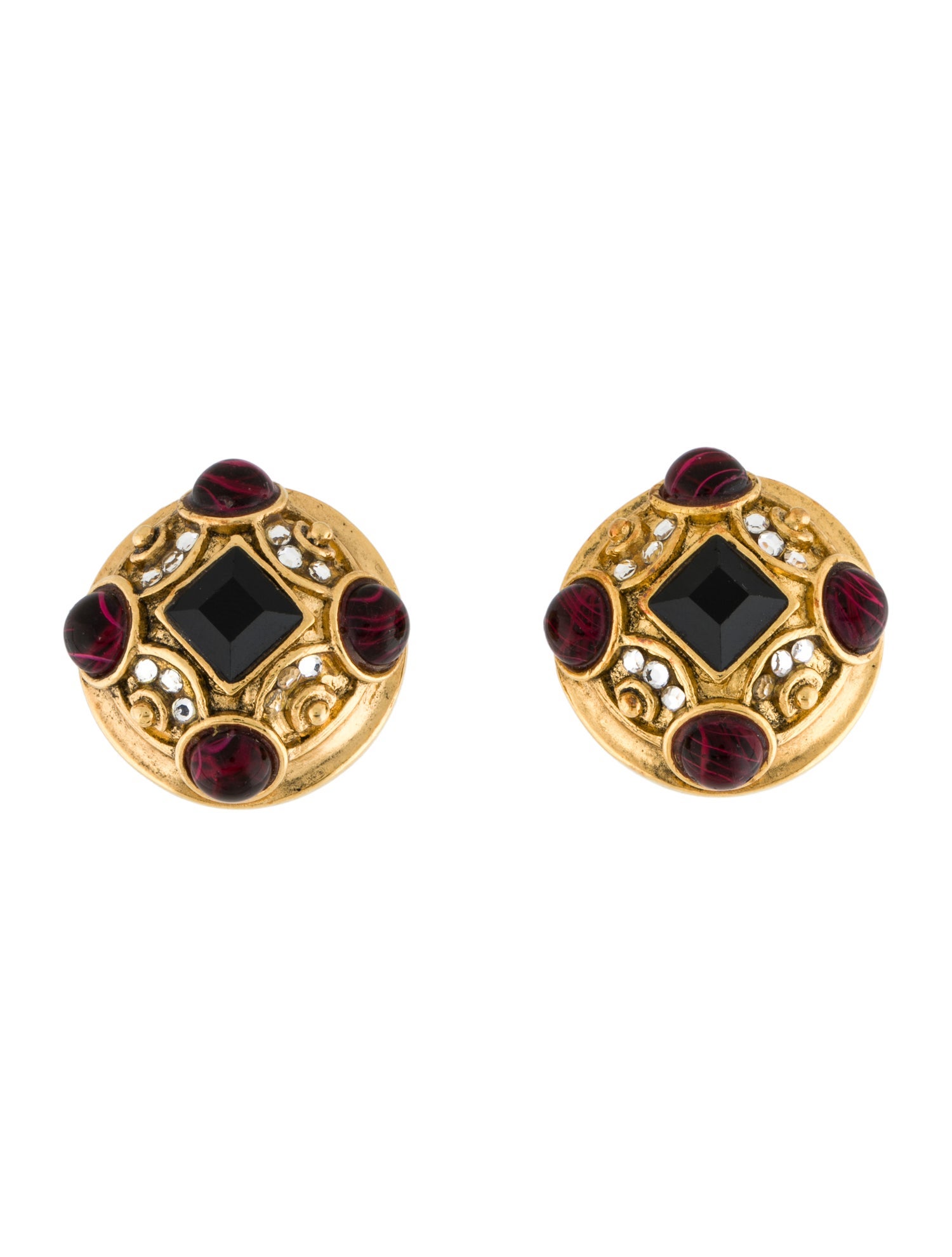 Barrera Crystal & Resin Clip On Stud Earrings