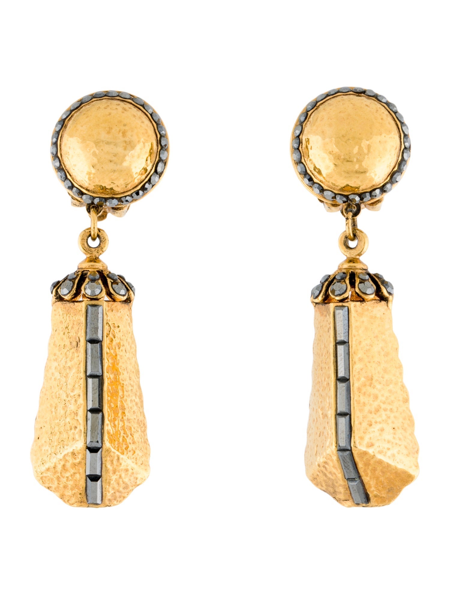 Barrera Crystal Textured Clip-On Earrings