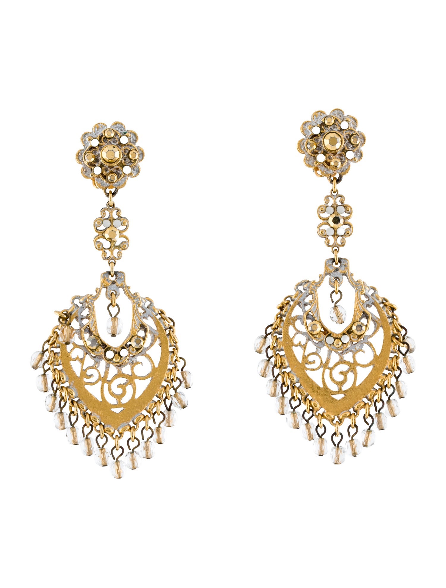 Barrera Crystal Chandelier Clip-On Earrings