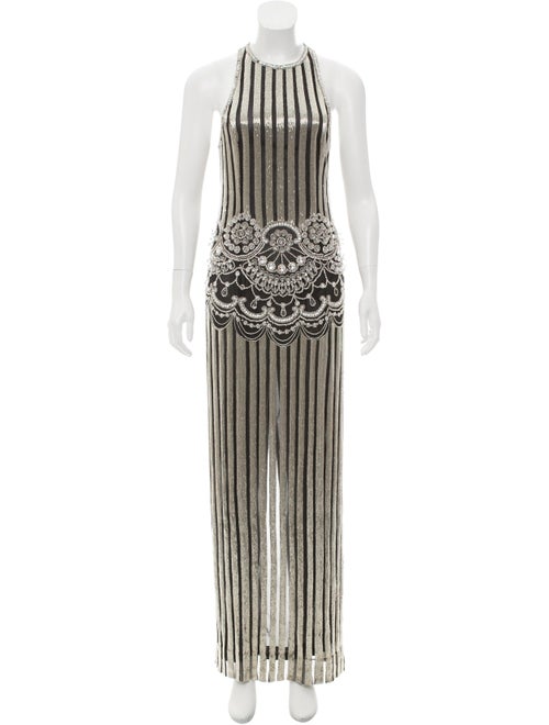 Brandon Sun Beaded Evening Gown Black