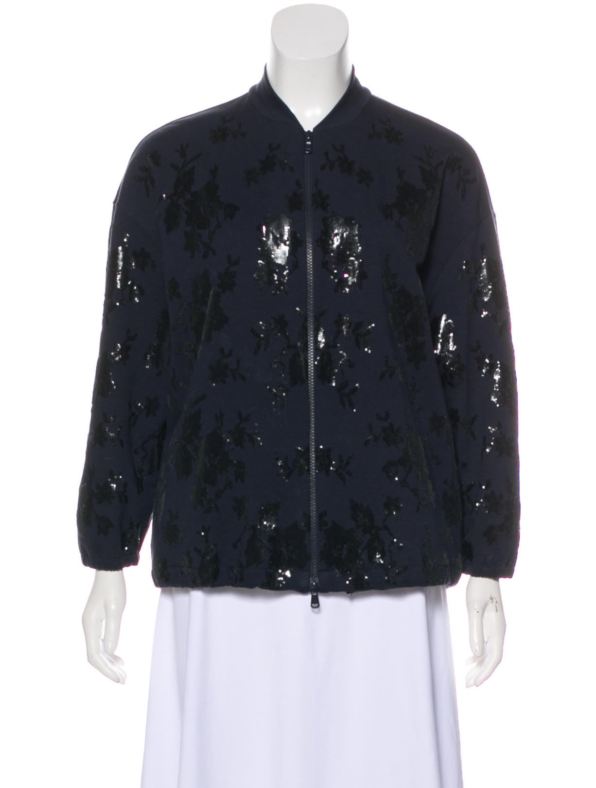 Brunello Cucinelli Sequin Bomber Jacket - Blue Jackets