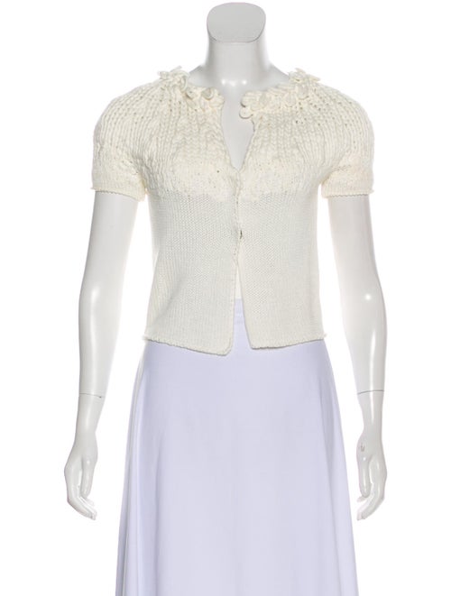 Brunello Cucinelli Knit Short Sleeve Cardigan Whit