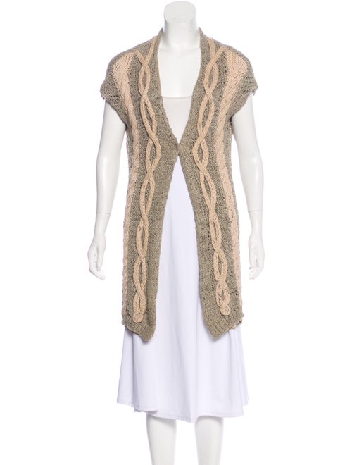 Brunello Cucinelli Sleeveless Cable Knit Cardigan