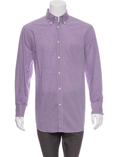 Brunello Cucinelli Gingham Dress Shirt purple