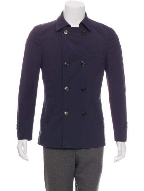 Brunello Cucinelli Woven Lightweight Peacoat navy