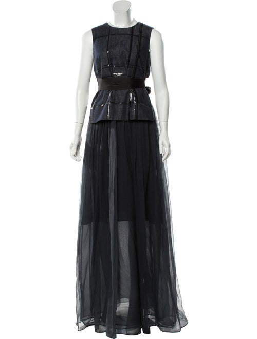 Brunello Cucinelli Denim Maxi Dress Set black