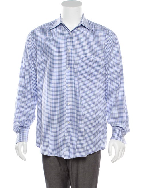 Brunello Cucinelli Patterned Button-Up Shirt blue