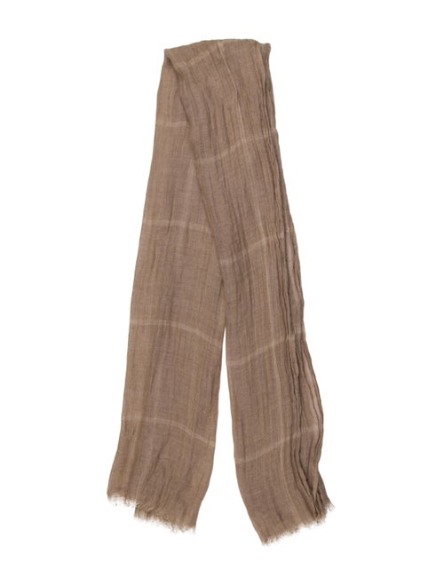 Brunello Cucinelli Windowpane Linen Scarf