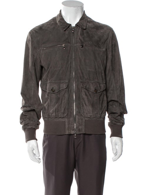 Brunello Cucinelli Leather Jacket Grey
