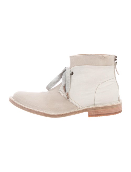 Brunello Cucinelli Leather Lace-Up Boots White