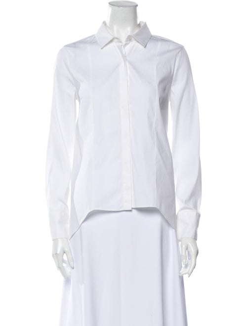 Brunello Cucinelli Long Sleeve Button-Up Top White