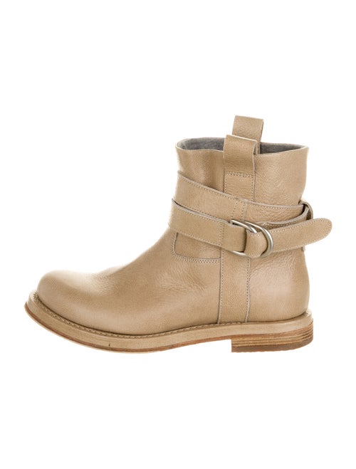 Brunello Cucinelli Leather Moto Boots Gold