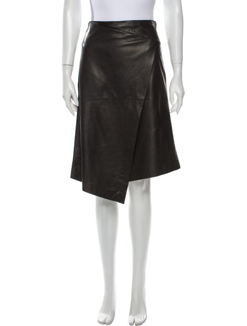 Brunello Cucinelli Leather Knee-Length Skirt Green