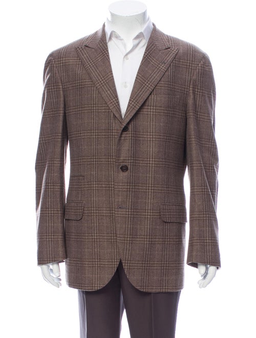 Brunello Cucinelli Wool Plaid Print Blazer Wool