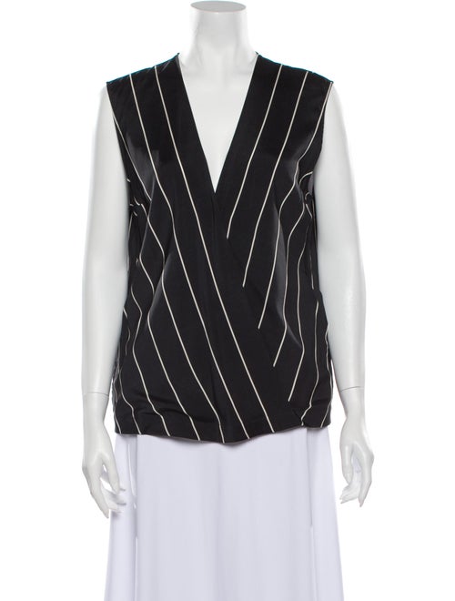 Brunello Cucinelli Silk Striped Blouse Black